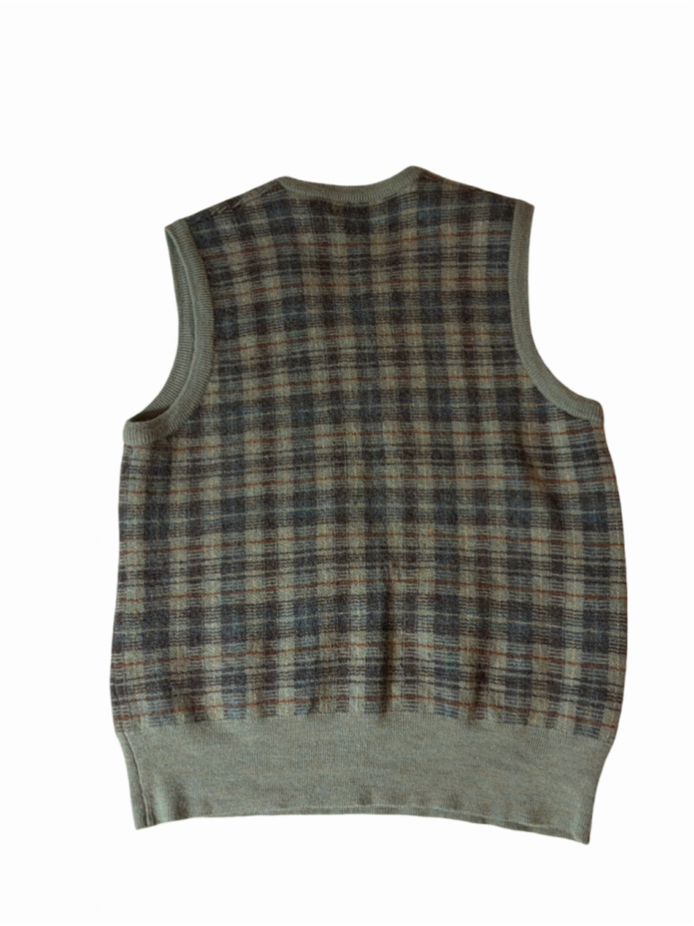 Polo Ralph Lauren Vintage 100% Wool Plaid Sweater Vest Medium Academia read - Picture 4 of 5